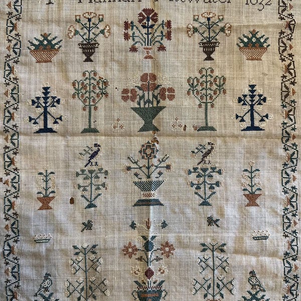 Hannah Attwater 1832- a reproduction sampler PDF chart