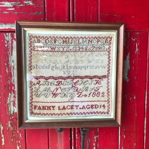Fanny Lacey 1882 - a reproduction sampler PDF chart