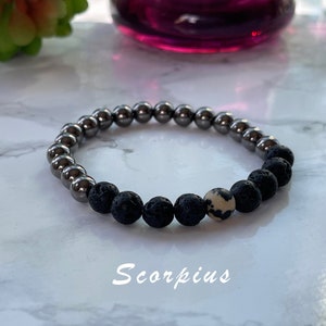floraVerve Aromatherapy Scorpius Bracelet  + Essential oils Set (4 x 5mL)
