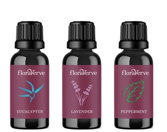 3 najlepsze olejki eteryczne do aromaterapii: lawenda, mięta pieprzowa, eukaliptus (3 x 15 ml)