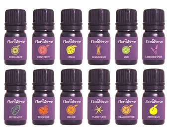 floraVerve Essential JOY Pack, Kit de démarrage d'huiles essentielles d'aromathérapie naturelles et 100 % pures 12 x 5 ml