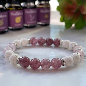 floraVerve Aromatherapy Aquarius Bracelet  + Essential oils Set (4 x 5mL)