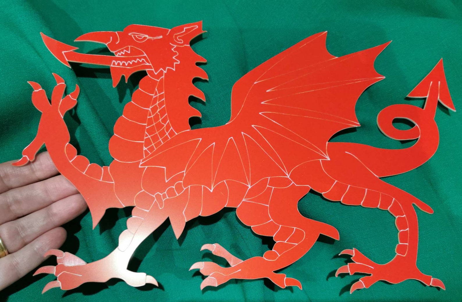 Welsh Dragon Laser Cut Out Wood Shape Craft Supply - Woodcraft Cutout B11 | UK