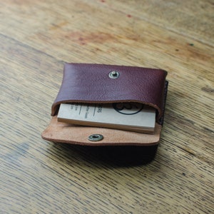 Leather Gifts, Card Holder, Brown Leather Card Wallet, Leather Coin Pouch or Card Wallet, Handmade in Britain image 2