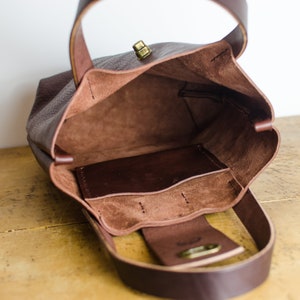 Leather bag, Brown Leather Handbag, Italuan Leather Handbag, Handmade and Designed in Britain. image 3