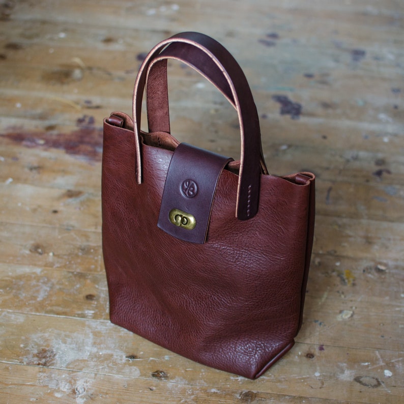 Leather bag, Brown Leather Handbag, Italuan Leather Handbag, Handmade and Designed in Britain. image 10