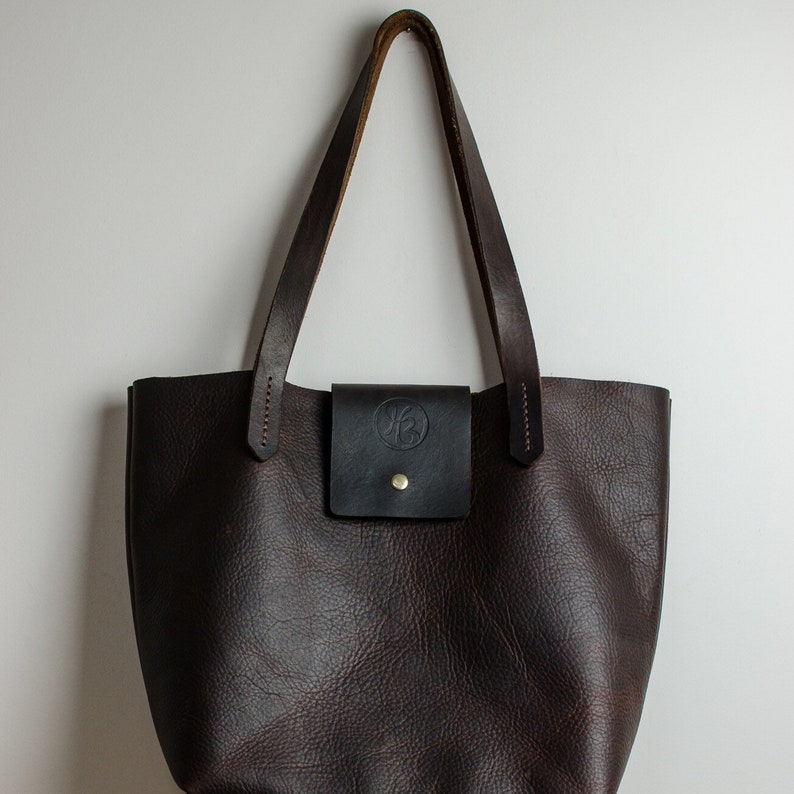 Leather Tote Bag / Womens Leather Bag / Leather Zip Top Bag / Leather bag With Zipper / Handmade Leather Bag / Handmade In Britain image 5