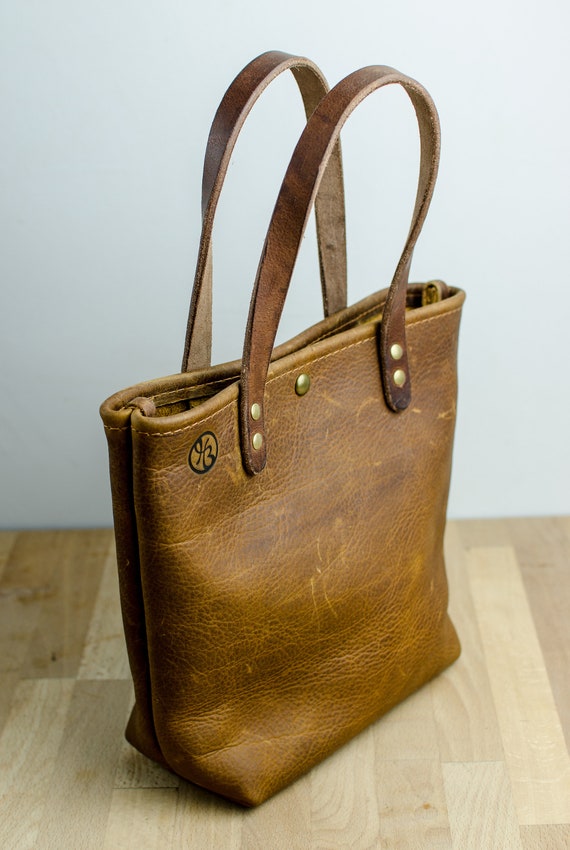 Caramel Kodiak Leather Bag Leather Handbag Leather Top | Etsy