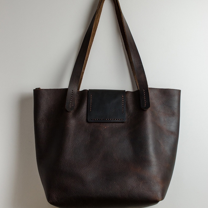 Leather Tote Bag / Womens Leather Bag / Leather Zip Top Bag / Leather bag With Zipper / Handmade Leather Bag / Handmade In Britain image 8