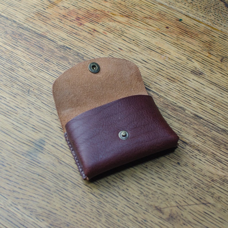 Leather Gifts, Card Holder, Brown Leather Card Wallet, Leather Coin Pouch or Card Wallet, Handmade in Britain image 7