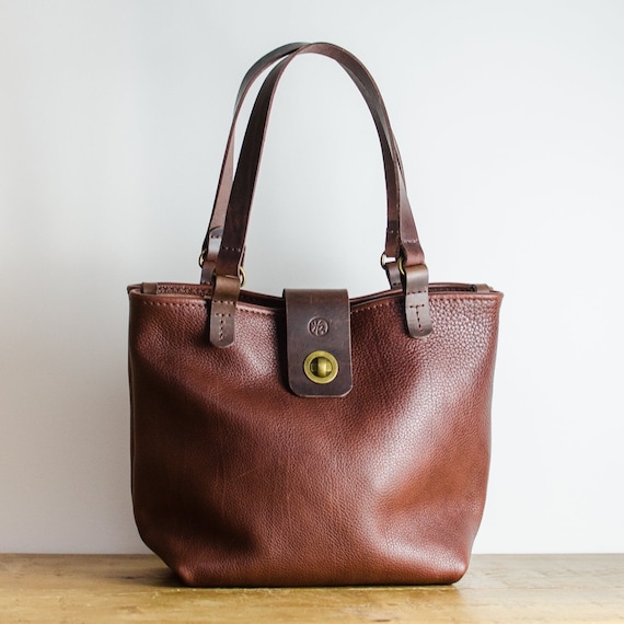 Chestnut Brown Leather Tote Handbag