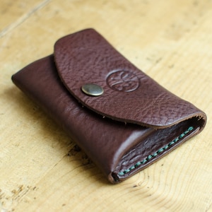 Monedero y tarjetero de piel, tarjetero unisex de piel italiana, cartera de piel hecha a mano.