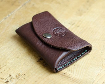 Leather Card Wallet and Coin Pouch, Italian Leather Uniex Card Holder, Handmade  Leather Wallet.