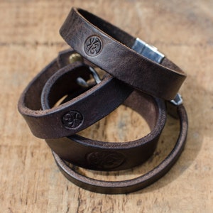 Leather Bracelet, Leather Cuff Bracelet, Brown Leather Bracelet, Minimalist Bracelet, Gift For Him, Handmade in Britain Bracelets image 7