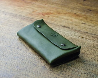 Handmade Leather Purse, Italian Leather Wallet in Olive Green, Women’s Leather  Purse, Handmade in Britain