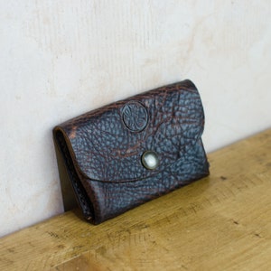 Leder Kartenetui und Münzbeutel, Unisex Leder Geldbörse, Handgefertigter Leder-Kartenhalter Handgemacht In Großbritannien.