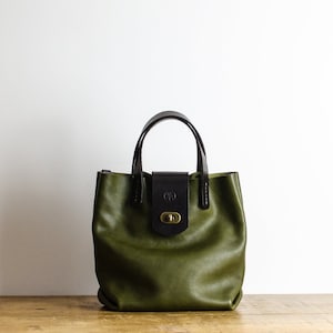 Leather Handbag, Italian Leather Bag, Leather Purse In Olive Green, Leather Bag Handmade In Britain.