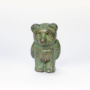 Handmade Ceramic Bear Collectable Teddy Figurine Pottery Ornament Mini Sculpture Unique Fine Art Figure Home Decor Piece Hand Crafted Gift
