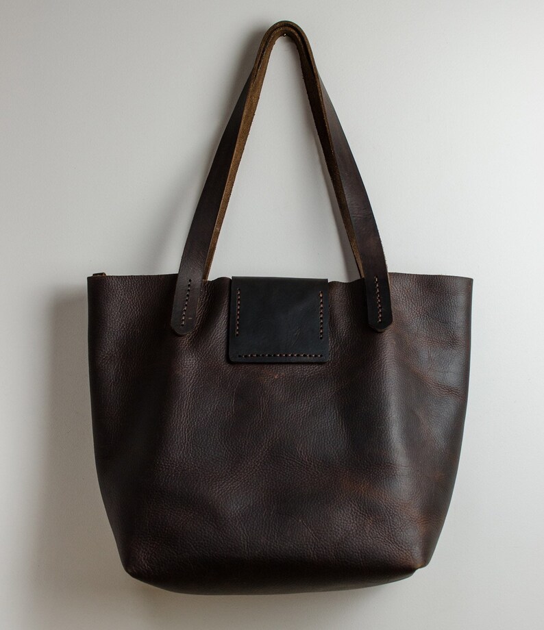 Leather Tote Bag / Womens Leather Bag / Leather Zip Top Bag / Leather bag With Zipper / Handmade Leather Bag / Handmade In Britain image 4