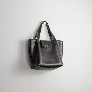 Handmade Leather Bag, Womens Leather Tote Bag in Dark Brown OX Leather, Handmade In Britain. zdjęcie 10