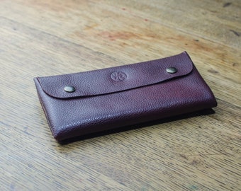 Women’s Leather Purse, Leather Purse, Leather Purse, Burgundy Leather Purse, Leather Purse and Wallet, Handmade In Britain