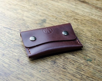 Brown Leather Wallets, Leather Card Holder, Coin Pouch, Handmade Italian Leather Card Holder and Note Wallet, Handmade in Britain