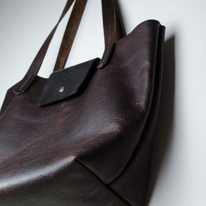 Leather Tote Bag / Womens Leather Bag / Leather Zip Top Bag / Leather bag With Zipper / Handmade Leather Bag / Handmade In Britain image 2