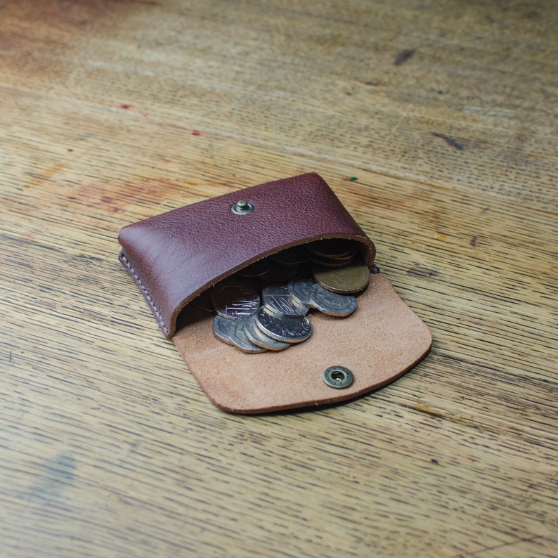 Leather Gifts, Card Holder, Brown Leather Card Wallet, Leather Coin Pouch or Card Wallet, Handmade in Britain image 3