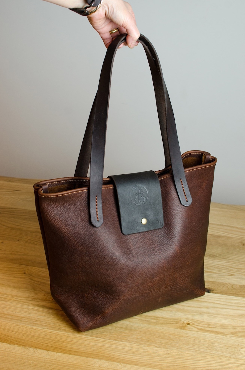 Leather Tote Bag / Brown Leather Bag / Handmade Leather Tote - Etsy UK