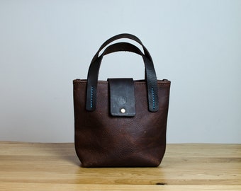 Leather bag, Handmade Leather bag, Small Leather Tote, Kodiak Leather handbag, Large Leather Purse, Handmade in the UK