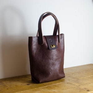 Leather bag, Brown Leather Handbag, Italuan Leather Handbag, Handmade and Designed in Britain. image 1