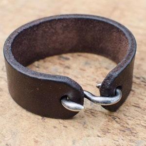 Brown Leather Bracelet, Unisex Bracelet, Leather Bracelet, Leather Cuff Bracelet, Handmade in Britain, Bracelets image 2