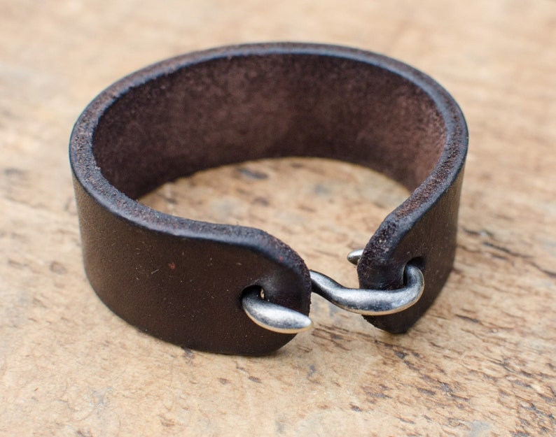 Brown Leather Bracelet, Unisex Bracelet, Leather Bracelet, Leather Cuff Bracelet, Handmade in Britain, Bracelets image 2