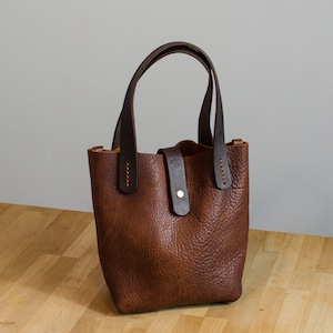 Handmade Chestnut Brown Leather Tote Bag: Italian Leather Handbag