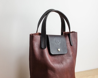 Leather Tote  Bag / Handmade Leather Tote /  Leather Handbag  / Leather Shopping Bag / Handmade and Designed in Britain