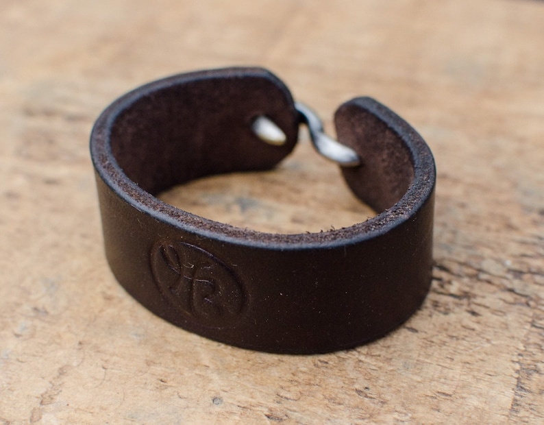 Brown Leather Bracelet, Unisex Bracelet, Leather Bracelet, Leather Cuff Bracelet, Handmade in Britain, Bracelets image 3