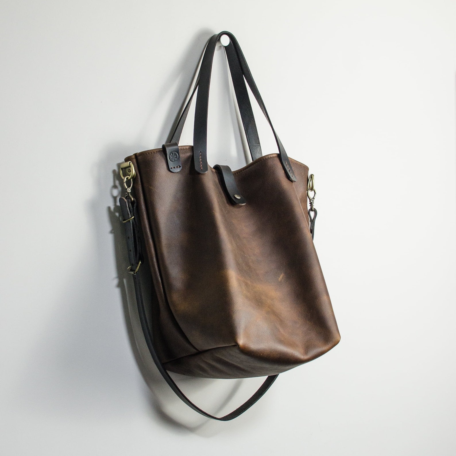 Kodiak Leather Large Tote Bag With Crossbody Adjustable | Etsy