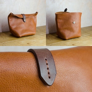 Leather Wash Bag, Toiletry Bag in Italian Leather, Make-Up Bag, Travel Bag, Leather Clutch , Dopp Kit, Handmade in Britain image 2