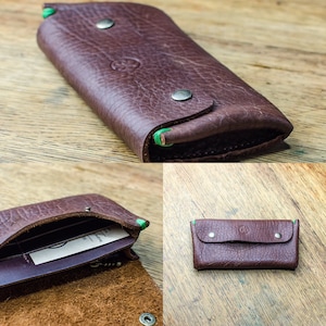 Monedero de cuero marrón, bolso de cuero hecho a mano, bolso de cuero para mujeres, hecho a mano en Gran Bretaña.