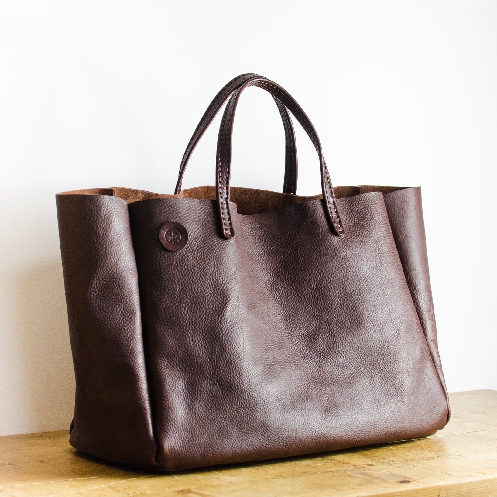 Oversized Leather Bag Brown Leather Bag Leather Hold All Italian