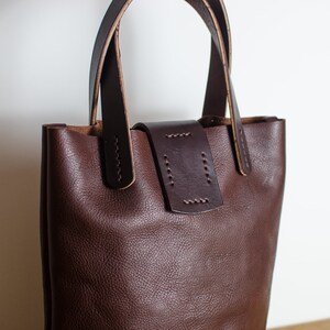 Leather bag, Brown Leather Handbag, Italuan Leather Handbag, Handmade and Designed in Britain. image 4