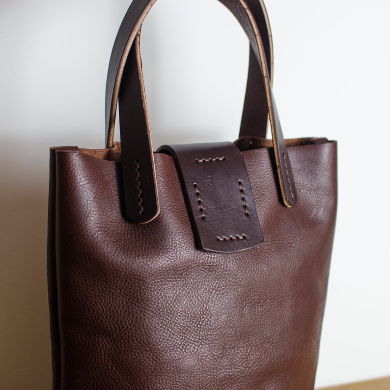 Leather bag, Brown Leather Handbag, Italuan Leather Handbag, Handmade and Designed in Britain. image 4