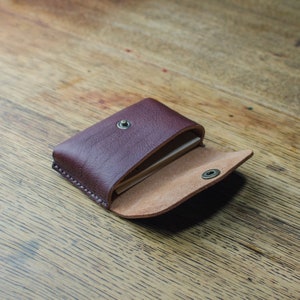 Leather Gifts, Card Holder, Brown Leather Card Wallet, Leather Coin Pouch or Card Wallet, Handmade in Britain image 8