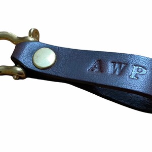 Personalized Leather Keyring: Handmade Brown Veg Tan, Solid Brass