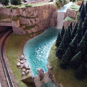 Scenic Landscape Double Track Model Railway Layout on a Base of 120 X ...