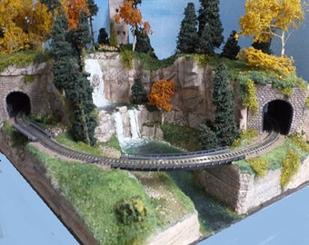 Scenic model railway layout made to order in HO 1/87, or in  N scale 1/160