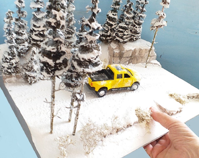 Model winter snow landscape diorama scale 1/18 to 1/87