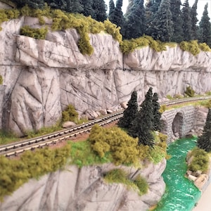 Model Railway With a Realistic Forest Mountain Layout, With Lakes and ...