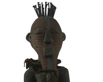 Songye Nkishi Statue – Ritual Wood Sculpture DRC | Ancient African Tribal Art