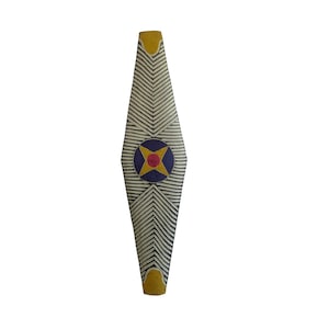 Modern Zulu Wood Shield – Wall Sculpture (44.1 in)